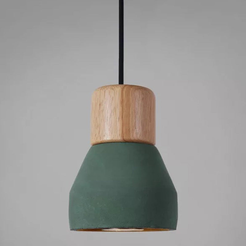 Cement Tapered Hanging Light Nordic Minimalist Style 1 Light Restaurant Down Mini Pendant Green Clearhalo 'Ceiling Lights' 'Modern Pendants' 'Modern' 'Pendant Lights' 'Pendants' Lighting' 2579888