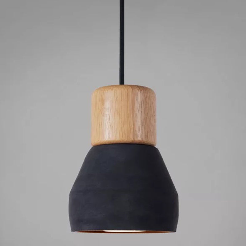 Cement Tapered Hanging Light Nordic Minimalist Style 1 Light Restaurant Down Mini Pendant Black Clearhalo 'Ceiling Lights' 'Modern Pendants' 'Modern' 'Pendant Lights' 'Pendants' Lighting' 2579889