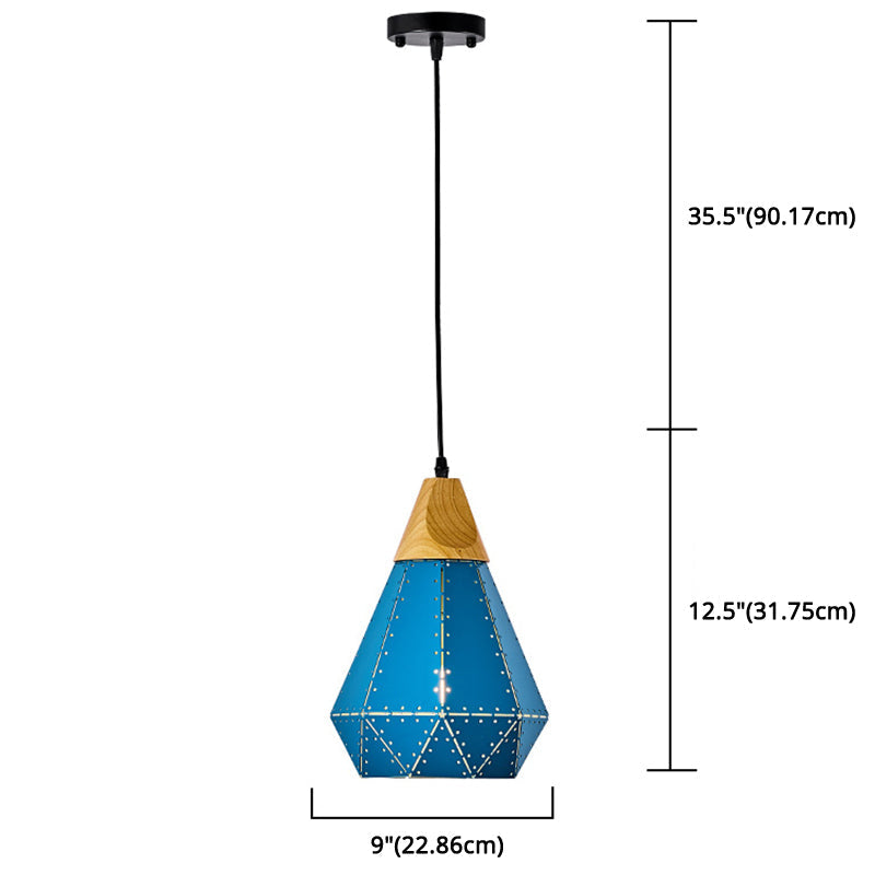 Diamond Dining Room Drop Pendant Modern Style Metal 1 Light Hanging Ceiling Light Clearhalo 'Art Deco Pendants' 'Black' 'Cast Iron' 'Ceiling Lights' 'Ceramic' 'Crystal' 'Industrial Pendants' 'Industrial' 'Metal' 'Middle Century Pendants' 'Pendant Lights' 'Pendants' 'Rustic Pendants' 'Tiffany' Lighting' 2579983