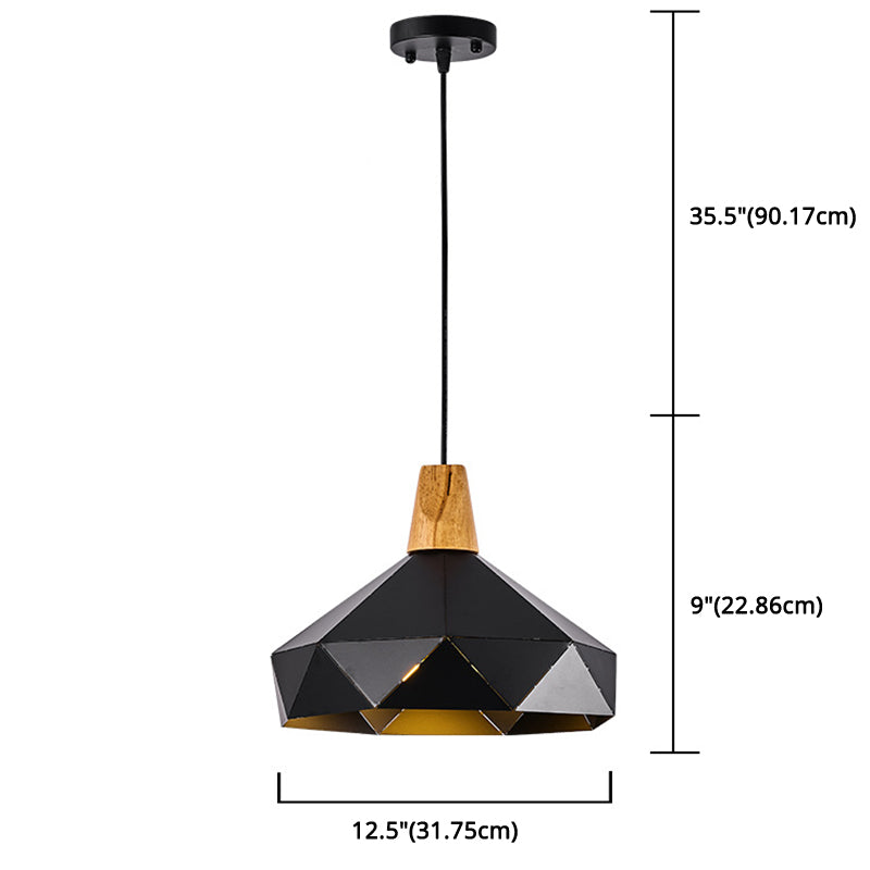 Diamond Dining Room Drop Pendant Modern Style Metal 1 Light Hanging Ceiling Light Clearhalo 'Art Deco Pendants' 'Black' 'Cast Iron' 'Ceiling Lights' 'Ceramic' 'Crystal' 'Industrial Pendants' 'Industrial' 'Metal' 'Middle Century Pendants' 'Pendant Lights' 'Pendants' 'Rustic Pendants' 'Tiffany' Lighting' 2579994