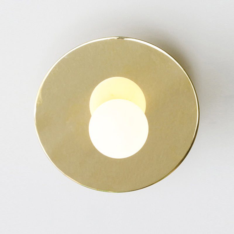 Sphere Semi Flush Ceiling Light Fixtures Ultra-Contemporary 1 Light Milk Glass Ceiling Flush Mount for Living Room Clearhalo 'Ceiling Lights' 'Close To Ceiling Lights' 'Close to ceiling' 'Semi-flushmount' Lighting' 2588390