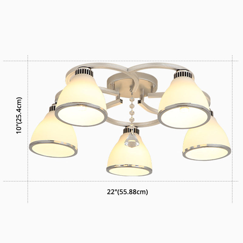 Spherical Semi Flush Mount Ceiling Light Modernist White Glass Ceiling Light Fixture for Bedroom Clearhalo 'Ceiling Lights' 'Close To Ceiling Lights' 'Close to ceiling' 'Semi-flushmount' Lighting' 2588410