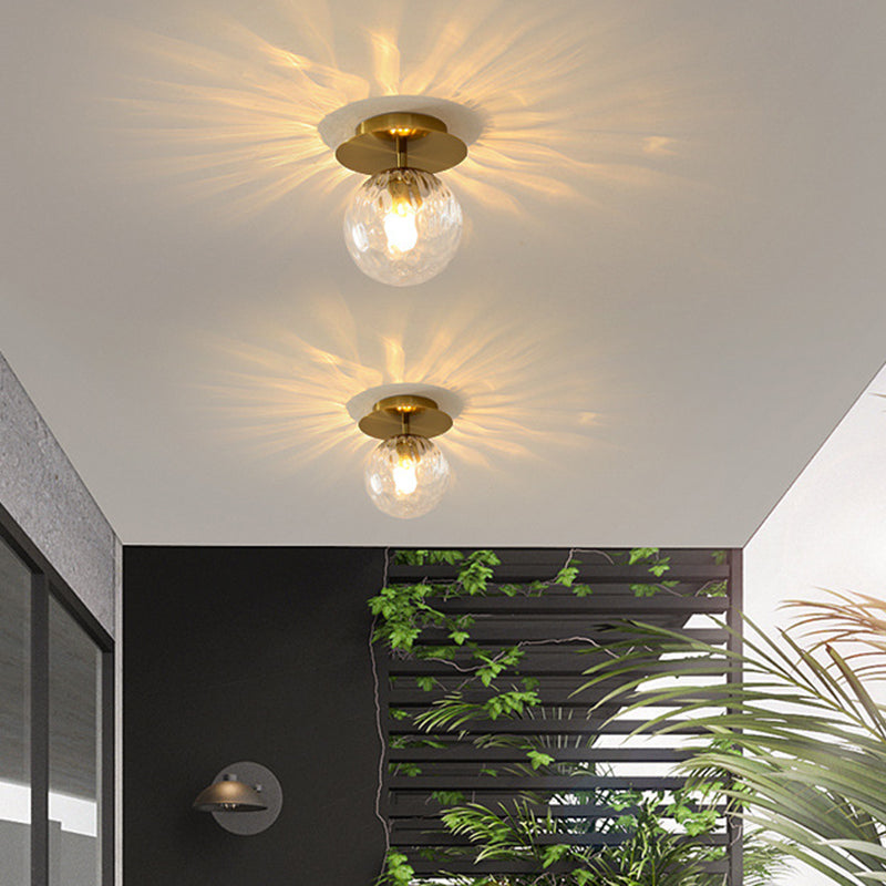 Bubble Semi Flush Mount Lighting Ultra-Contemporary Clear Prismatic Glass Ceiling Flush Mount Lights for Hallway Clearhalo 'Ceiling Lights' 'Close To Ceiling Lights' 'Close to ceiling' 'Semi-flushmount' Lighting' 2588415