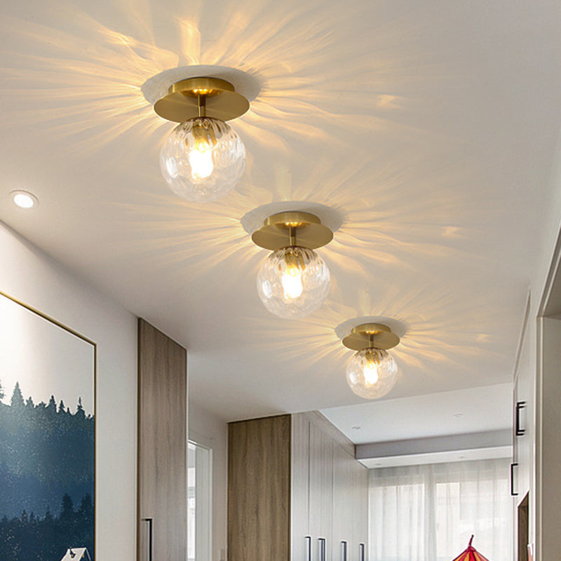 Bubble Semi Flush Mount Lighting Ultra-Contemporary Clear Prismatic Glass Ceiling Flush Mount Lights for Hallway Clearhalo 'Ceiling Lights' 'Close To Ceiling Lights' 'Close to ceiling' 'Semi-flushmount' Lighting' 2588416