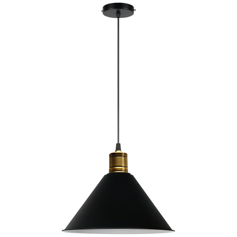 Metal Tapered Hanging Light Nordic Modern Style 1 Light Restaurant Ceiling Pendant Lamp Black 14