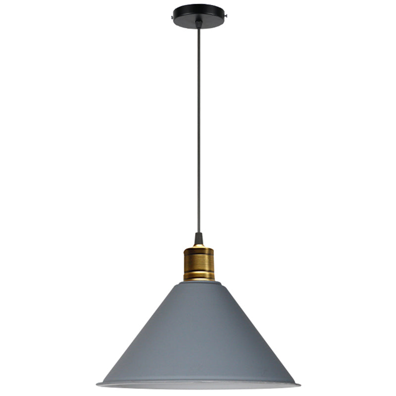 Metal Tapered Hanging Light Nordic Modern Style 1 Light Restaurant Ceiling Pendant Lamp Grey 16