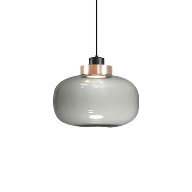 1 Light Mason Jar Pendant Light Modern Hand blown Glass Shade Hanging Lamp Clearhalo 'Ceiling Lights' 'Glass shade' 'Glass' 'Modern Pendants' 'Modern' 'Pendant Lights' 'Pendants' Lighting' 2588978