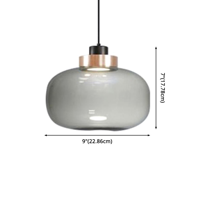 1 Light Mason Jar Pendant Light Modern Hand blown Glass Shade Hanging Lamp Clearhalo 'Ceiling Lights' 'Glass shade' 'Glass' 'Modern Pendants' 'Modern' 'Pendant Lights' 'Pendants' Lighting' 2588980