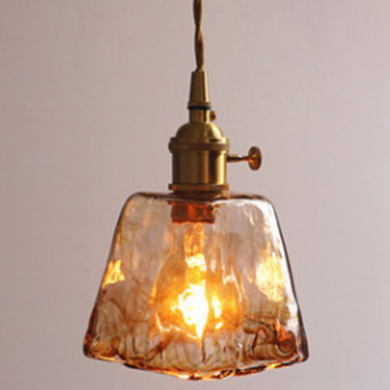 Vintage 1 Light Pendant Lamp Amber Alabaster Glass Pendant Lighting for Living Room Amber 5.5