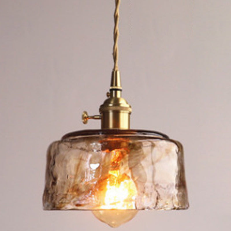 Vintage 1 Light Pendant Lamp Amber Alabaster Glass Pendant Lighting for Living Room Amber 6.5