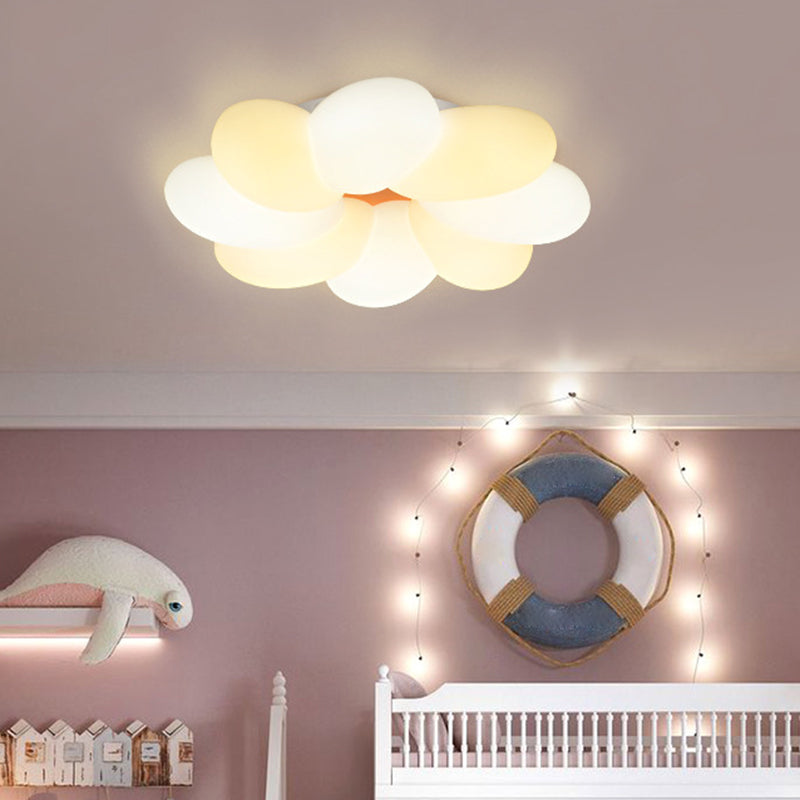 Flower Flush Mount Lighting 1 Light Plastic Kids Flush Ceiling Light Fixtures for Girls Bedroom Clearhalo 'Ceiling Lights' 'Close To Ceiling Lights' 'Close to ceiling' 'Flush mount' Lighting' 2589239