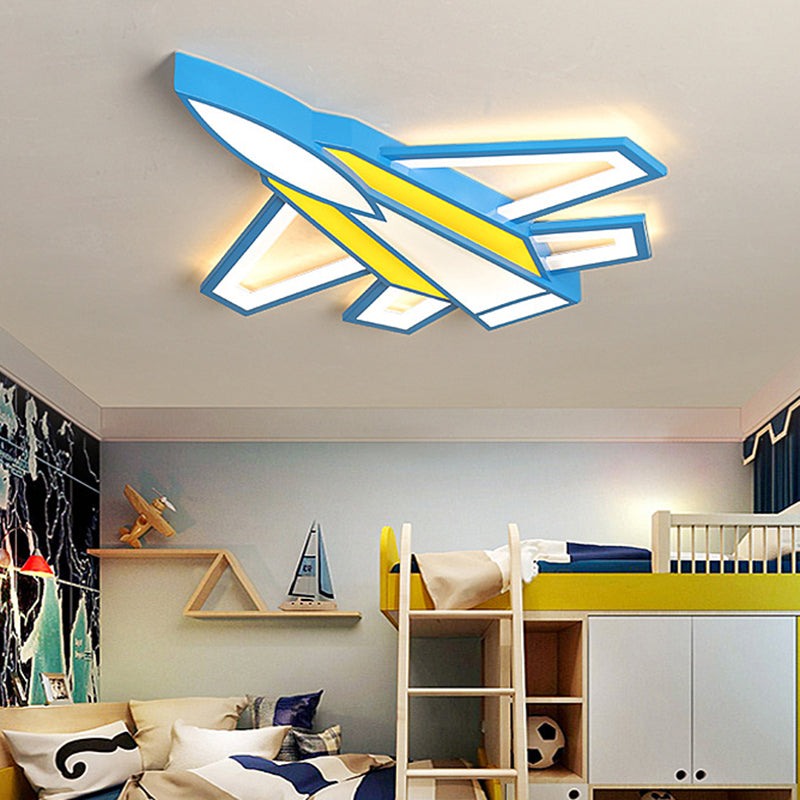 Airplane Flush Mount Light 1 Light Metal Cartoon Flush Mount Spotlight for Children Bedroom Clearhalo 'Ceiling Lights' 'Close To Ceiling Lights' 'Close to ceiling' 'Flush mount' Lighting' 2589294