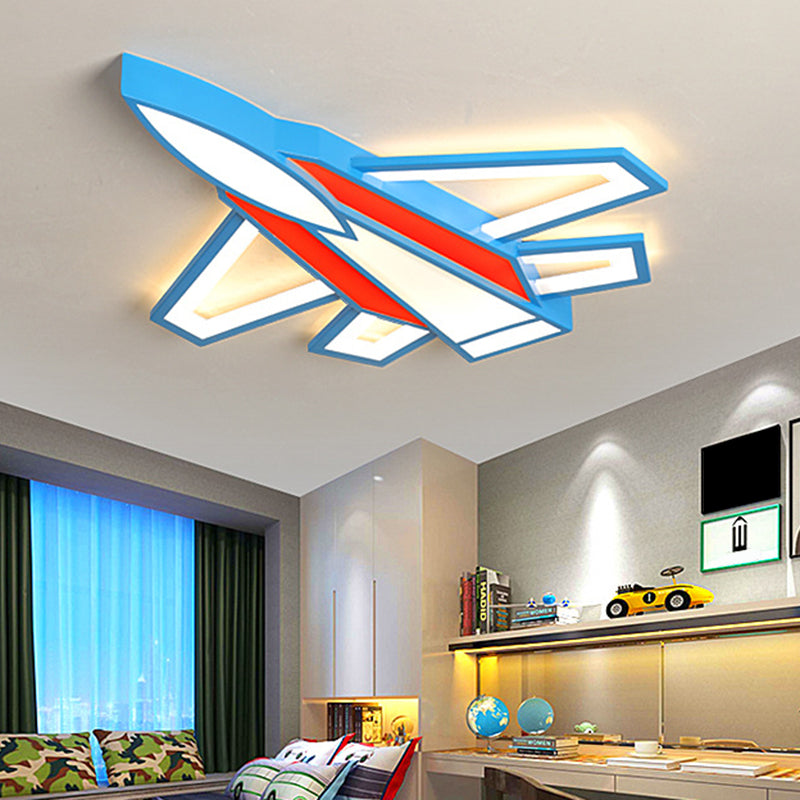 Airplane Flush Mount Light 1 Light Metal Cartoon Flush Mount Spotlight for Children Bedroom Clearhalo 'Ceiling Lights' 'Close To Ceiling Lights' 'Close to ceiling' 'Flush mount' Lighting' 2589295