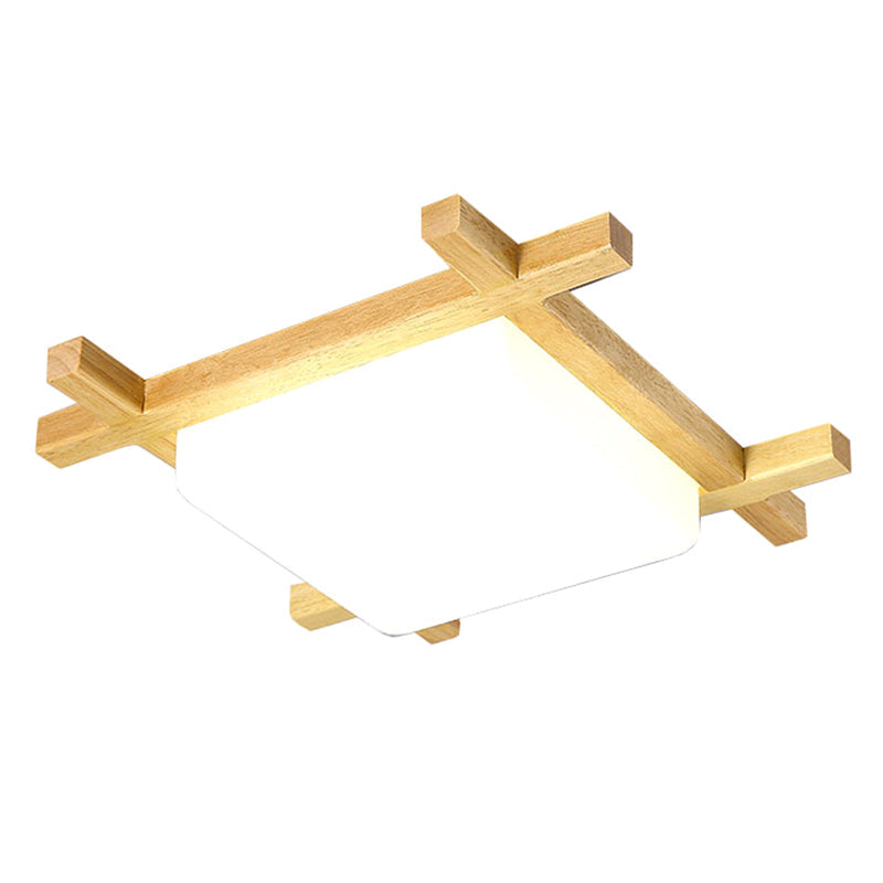 Square Flush Mount Ceiling Light Modernist Acrylic Ceiling Flush Mount for Living Room Wood Clearhalo 'Ceiling Lights' 'Close To Ceiling Lights' 'Close to ceiling' 'Flush mount' Lighting' 2589481