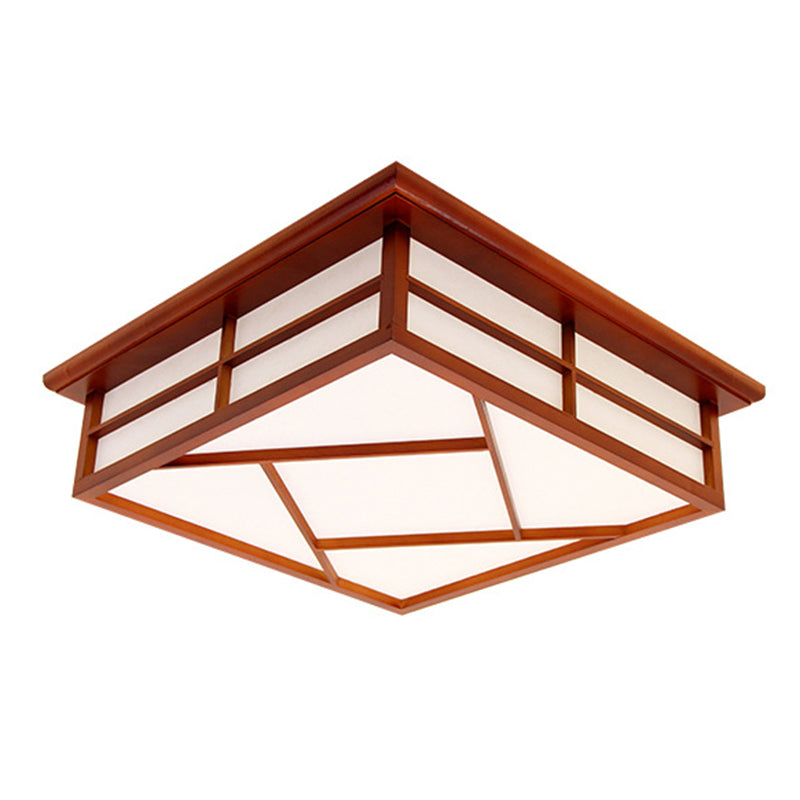 Cubic Semi Flush Light Fixtures Modernist Paper Ceiling Mount Light Fixture for Hallway Red Brown Clearhalo 'Ceiling Lights' 'Close To Ceiling Lights' 'Close to ceiling' 'Flush mount' Lighting' 2589511