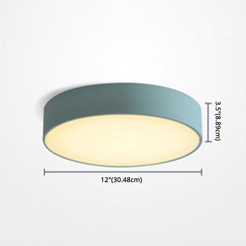 Round Flush Mount Lighting 1 Light Aluminum Minimalist Flush Ceiling Light Fixtures Clearhalo 'Ceiling Lights' 'Close To Ceiling Lights' 'Close to ceiling' 'Flush mount' Lighting' 2590487