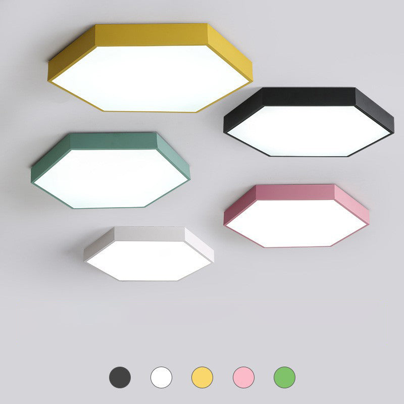 Hexagon Flush Light Fixtures 1 Light Acrylic Minimalist Flush Mount Ceiling Light Fixture Clearhalo 'Ceiling Lights' 'Close To Ceiling Lights' 'Close to ceiling' 'Flush mount' Lighting' 2590562