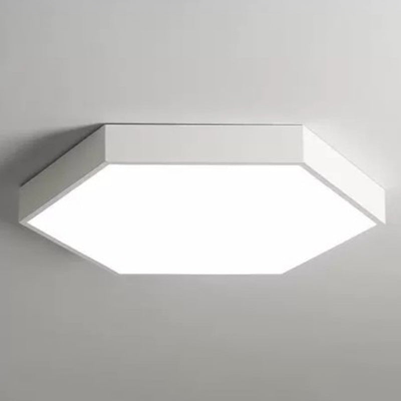 Hexagon Flush Light Fixtures 1 Light Acrylic Minimalist Flush Mount Ceiling Light Fixture White Clearhalo 'Ceiling Lights' 'Close To Ceiling Lights' 'Close to ceiling' 'Flush mount' Lighting' 2590566