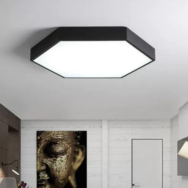 Hexagon Flush Light Fixtures 1 Light Acrylic Minimalist Flush Mount Ceiling Light Fixture Clearhalo 'Ceiling Lights' 'Close To Ceiling Lights' 'Close to ceiling' 'Flush mount' Lighting' 2590567