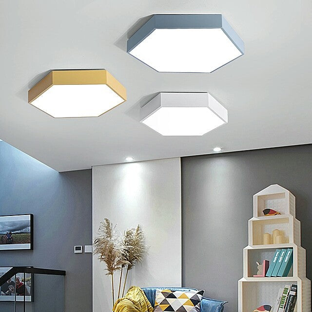 Hexagon Flush Light Fixtures 1 Light Acrylic Minimalist Flush Mount Ceiling Light Fixture Clearhalo 'Ceiling Lights' 'Close To Ceiling Lights' 'Close to ceiling' 'Flush mount' Lighting' 2590571