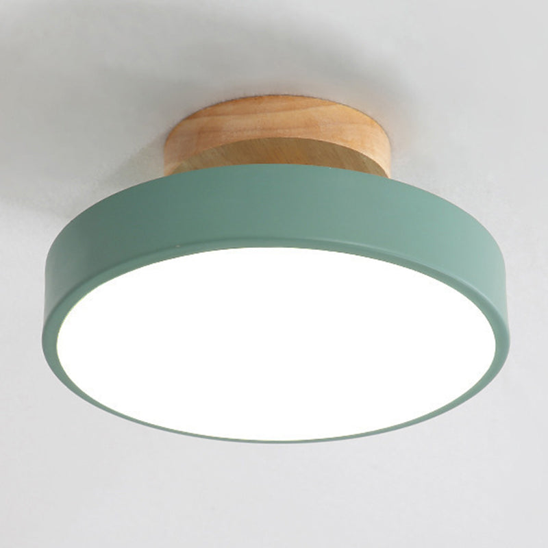 Round Flush Mount Ceiling Light Minimalistic Acrylic Ceiling Mount Chandelier for Bedroom Green Clearhalo 'Ceiling Lights' 'Close To Ceiling Lights' 'Close to ceiling' 'Semi-flushmount' Lighting' 2590574