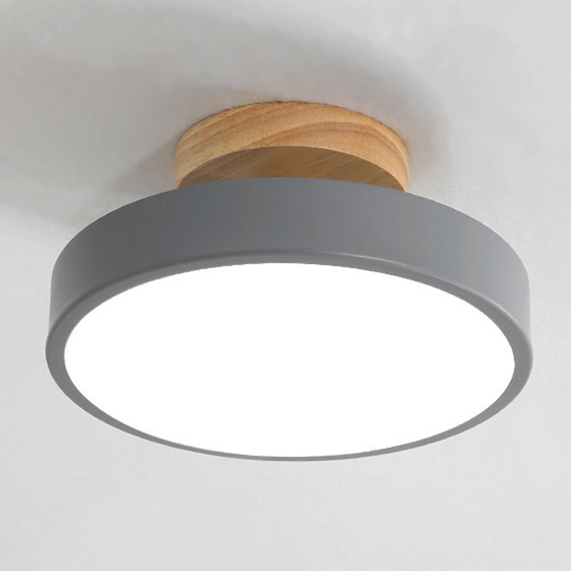 Round Flush Mount Ceiling Light Minimalistic Acrylic Ceiling Mount Chandelier for Bedroom Grey Clearhalo 'Ceiling Lights' 'Close To Ceiling Lights' 'Close to ceiling' 'Semi-flushmount' Lighting' 2590578