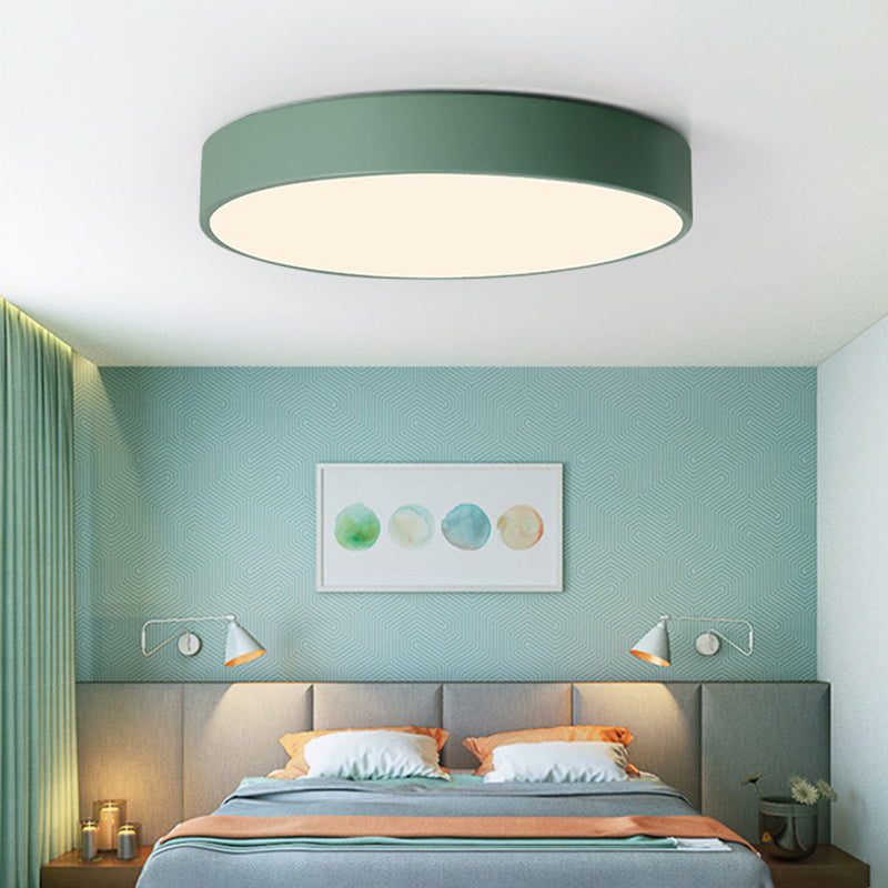 Disk Flush Mount Ceiling Light Minimalism Acrylic Ceiling Mount Light Fixture for Bedroom Green Clearhalo 'Ceiling Lights' 'Close To Ceiling Lights' 'Close to ceiling' 'Flush mount' Lighting' 2590587