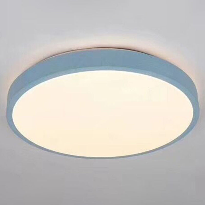 Integrated LED Flush Mount Ceiling Light Fixtures Minimalist Acrylic Ceiling Mount Chandelier for Bedroom Blue Round Clearhalo 'Ceiling Lights' 'Close To Ceiling Lights' 'Close to ceiling' 'Flush mount' Lighting' 2590611