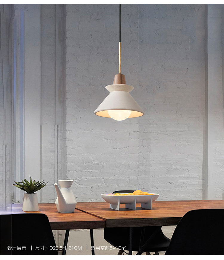 White Cement Tapered Hanging Light Nordic Minimalist Style 1 Light Restaurant Down Mini Pendant Clearhalo 'Ceiling Lights' 'Modern Pendants' 'Modern' 'Pendant Lights' 'Pendants' Lighting' 2590735