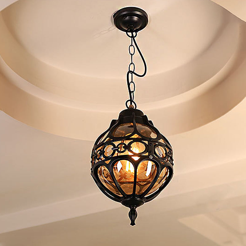 Loft Sphere Ceiling Pendant Light Amber Closed Glass 1 Light 7