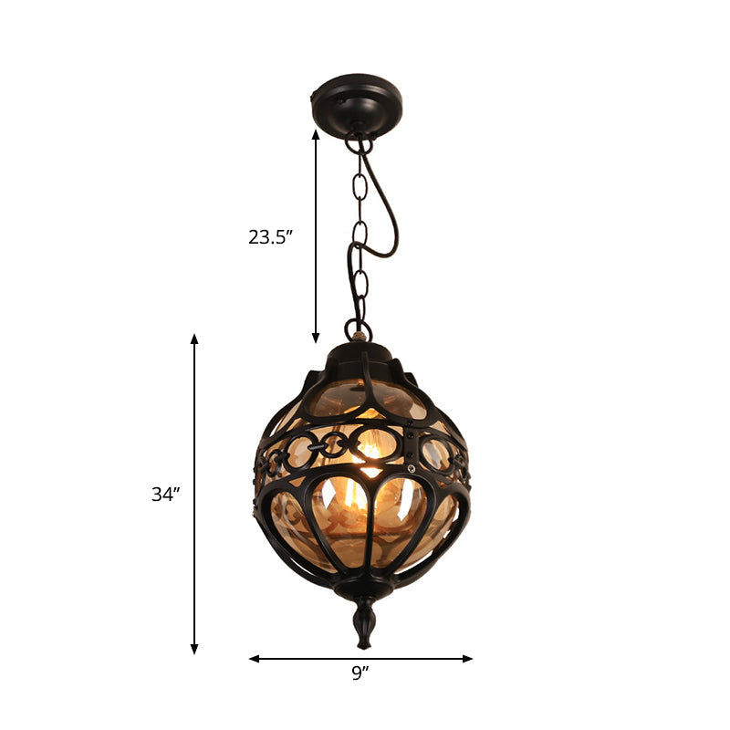 Loft Sphere Ceiling Pendant Light Amber Closed Glass 1 Light 7