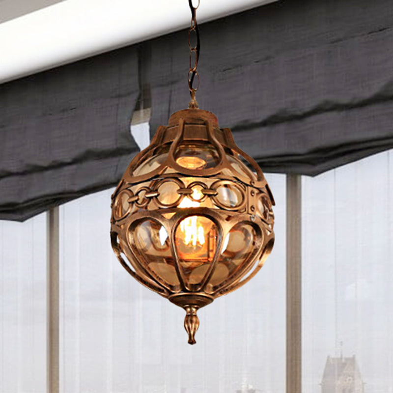 Loft Sphere Ceiling Pendant Light Amber Closed Glass 1 Light 7