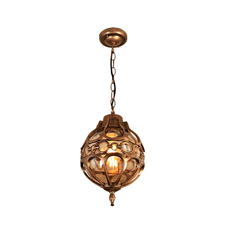 Loft Sphere Ceiling Pendant Light Amber Closed Glass 1 Light 7