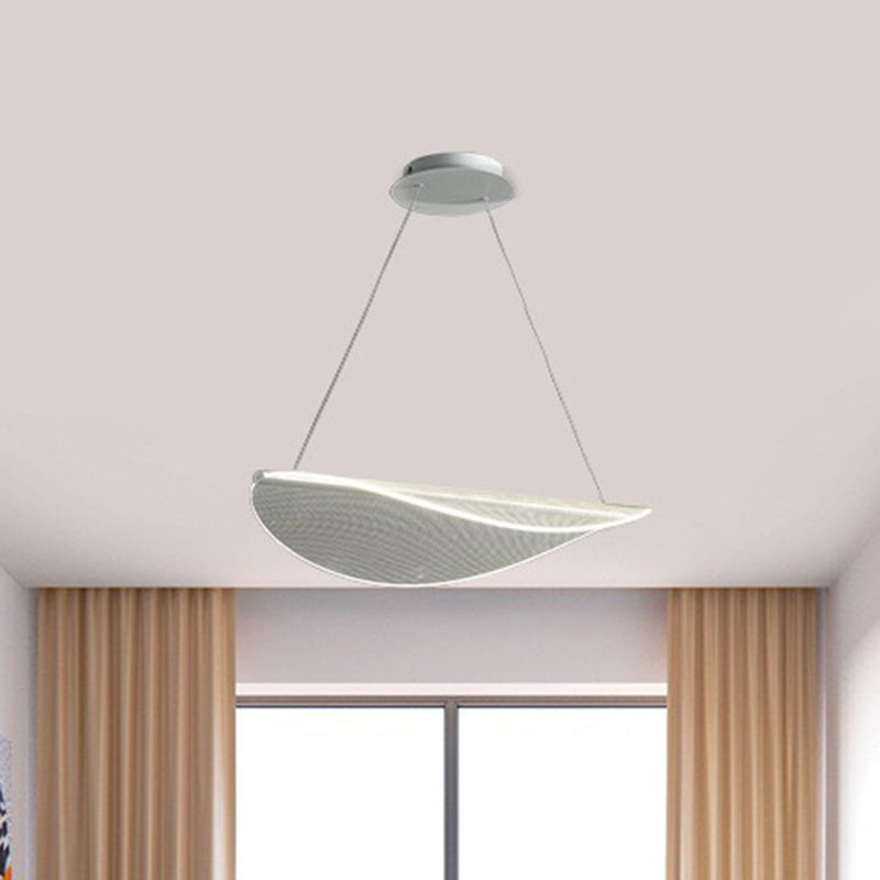 Acrylic Leaf Shaped Pendant Light Simplicity White LED Suspension Lighting for Bedroom White 12