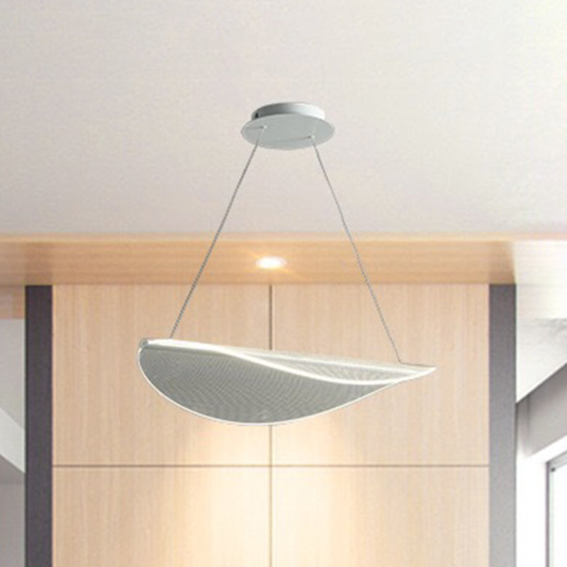 Acrylic Leaf Shaped Pendant Light Simplicity White LED Suspension Lighting for Bedroom White 31.5