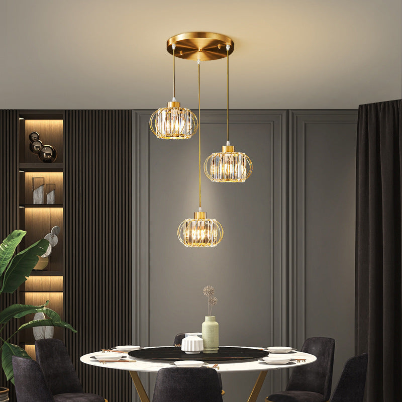 Brass Globe Pendant Light Modern Style Crystal Hanging Ceiling Lantern for Diner Clearhalo 'Ceiling Lights' 'Modern Pendants' 'Modern' 'Pendant Lights' 'Pendants' Lighting' 2593213