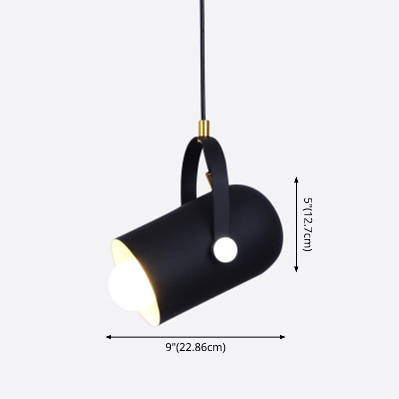 Metal Cylindrical Spotlight Macaron 1 Head Commercial Pendant Lighting with Adjustable Handle Clearhalo 'Ceiling Lights' 'Modern Pendants' 'Modern' 'Pendant Lights' 'Pendants' Lighting' 2593305