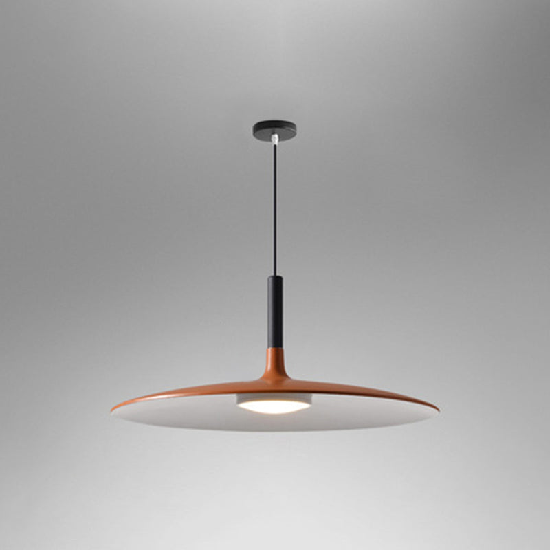 Flying Saucer LED Suspension Lamp Novelty Minimalist Metal Restaurant Hanging Pendant Orange 14