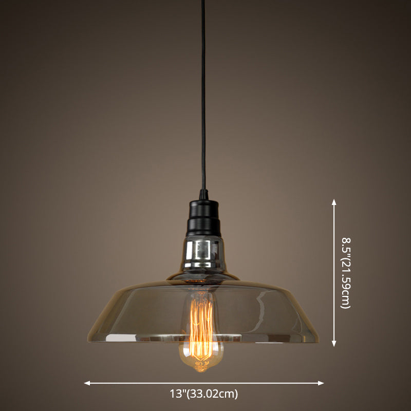 1 Bulb Smoke Grey Glass Pendant Light Industrial Black Barn Shaped Diner Suspension Lighting Clearhalo 'Art Deco Pendants' 'Cast Iron' 'Ceiling Lights' 'Ceramic' 'Crystal' 'Industrial Pendants' 'Industrial' 'Metal' 'Middle Century Pendants' 'Pendant Lights' 'Pendants' 'Tiffany' Lighting' 2593800