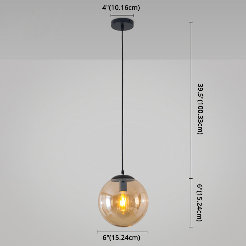 Modern Minimalist 1-Light Pendant Light Bubble Transparent Glass Ball Shade Hanging Light with 39