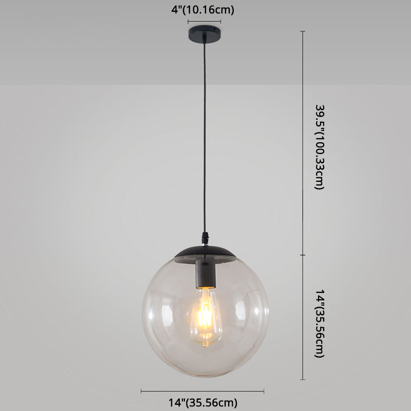 Modern Minimalist 1-Light Pendant Light Bubble Transparent Glass Ball Shade Hanging Light with 39