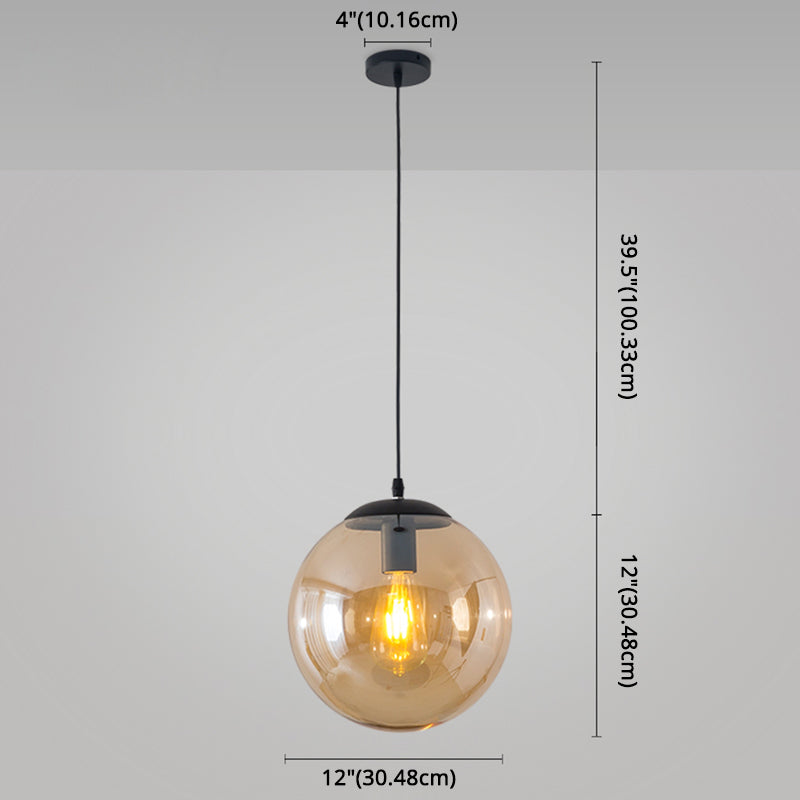 Modern Minimalist 1-Light Pendant Light Bubble Transparent Glass Ball Shade Hanging Light with 39