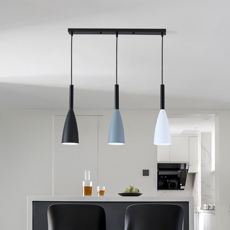 Macaroon Style Metal Goblet Shade Hanging Light 3 Lights Suspension Lamp for Dining Room Foyer Clearhalo 'Ceiling Lights' 'Modern Pendants' 'Modern' 'Pendant Lights' 'Pendants' Lighting' 2594325