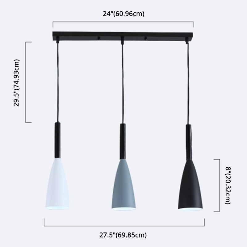 Macaroon Style Metal Goblet Shade Hanging Light 3 Lights Suspension Lamp for Dining Room Foyer Clearhalo 'Ceiling Lights' 'Modern Pendants' 'Modern' 'Pendant Lights' 'Pendants' Lighting' 2594326