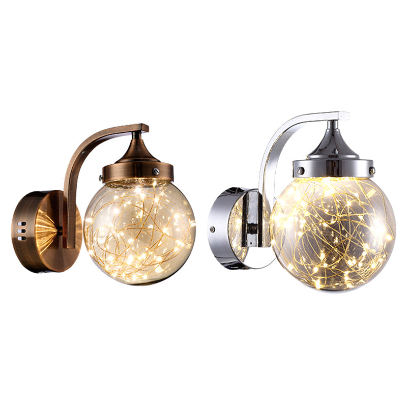 Creative Wall Sconce Spherical Shape Creative Star Lamp Warm Light for Bedroom Clearhalo 'Wall Lamps & Sconces' 'Wall Lights' Lighting' 2594733