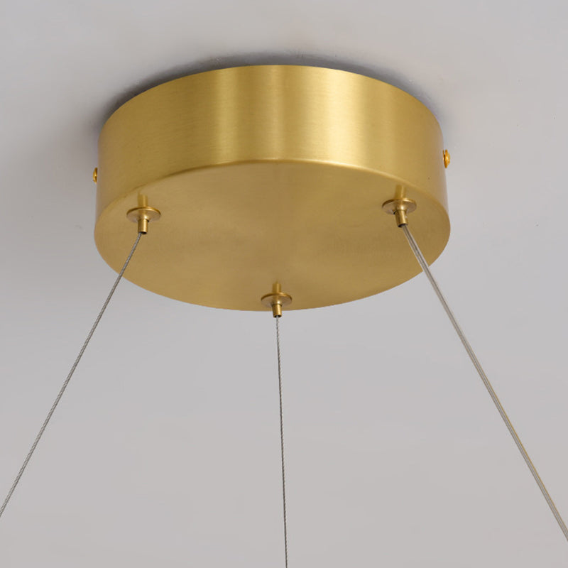 Modern Simplicity Ring-shaped LED Chandelier Brass Tiered Frosted Shade LED Circular Ring Chandelier with 59