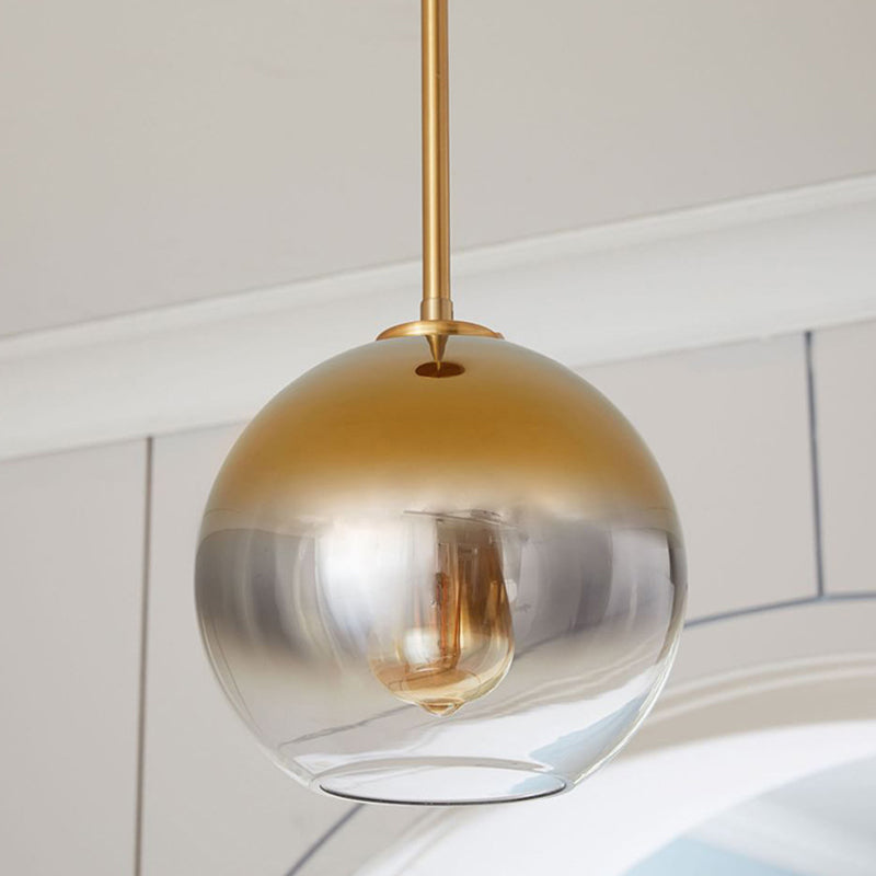 Gold Sphere Pendant Lighting Fixture Modern Glass Hanging Ceiling Light for Bedroom Clearhalo 'Ceiling Lights' 'Pendant Lights' 'Pendants' Lighting' options 2602798