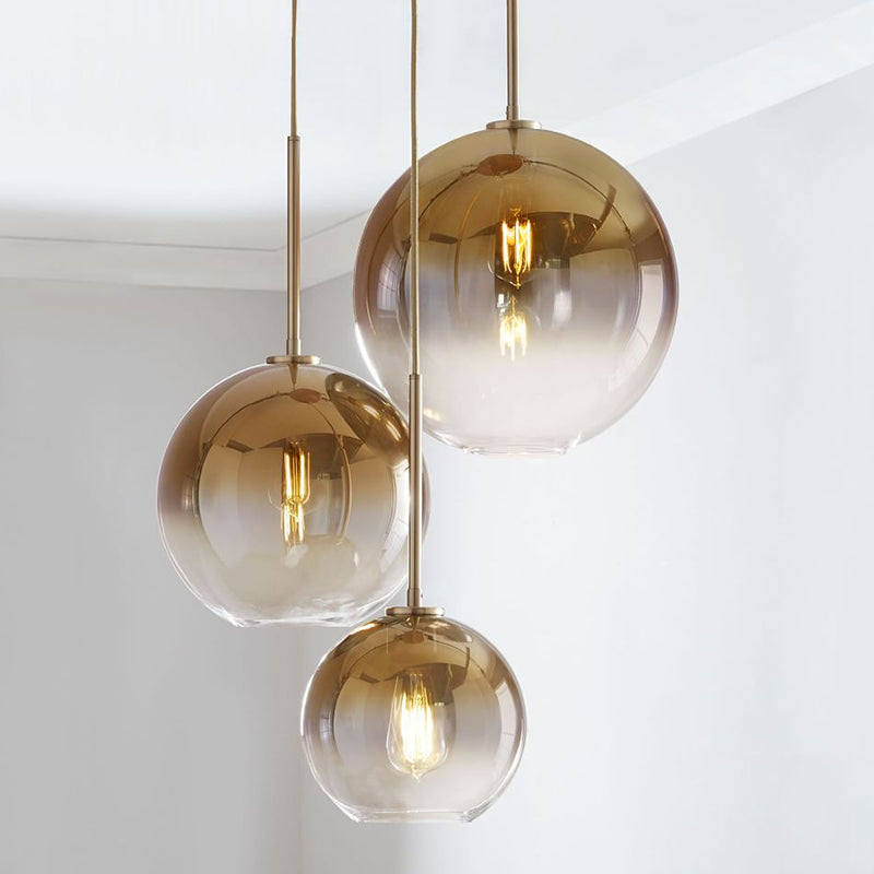 Gold Sphere Pendant Lighting Fixture Modern Glass Hanging Ceiling Light for Bedroom Clearhalo 'Ceiling Lights' 'Pendant Lights' 'Pendants' Lighting' options 2602799