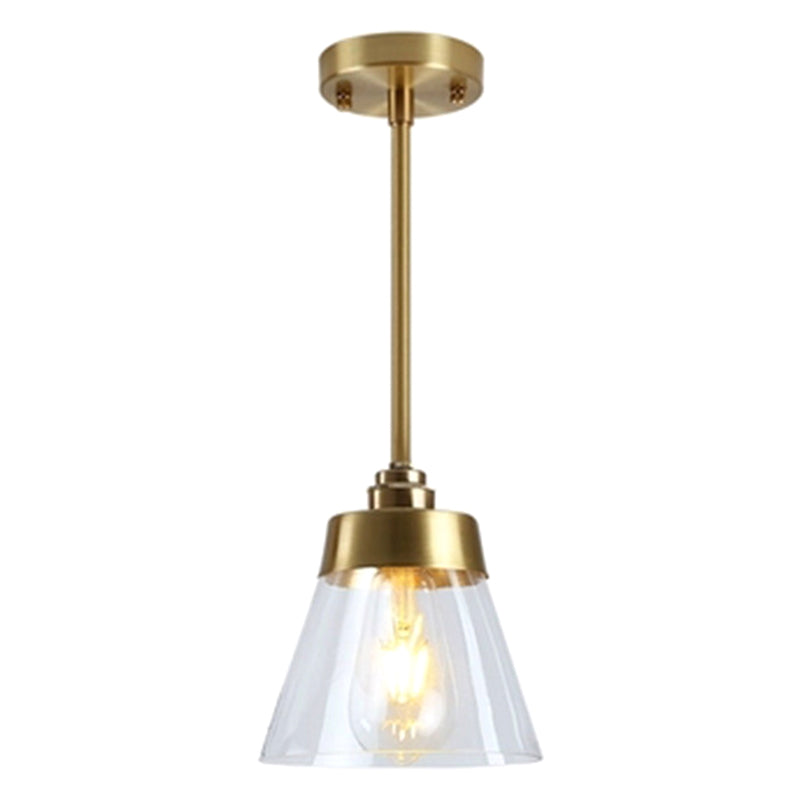 Glass Tapered Hanging Light Fixture Contemporary Pendant Lighting Fixture in Gold Clearhalo 'Ceiling Lights' 'Pendant Lights' 'Pendants' Lighting' options 2602806