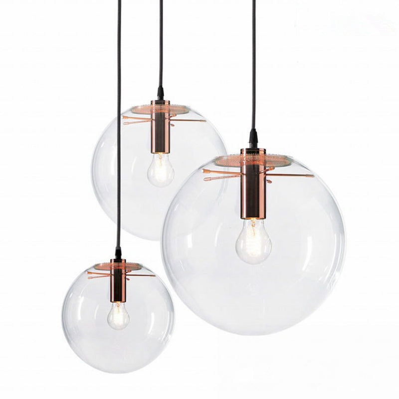 Minimalist Style Globe Ceiling Pendant Light Glass Dinning Room Hanging Pendant Light Clearhalo 'Ceiling Lights' 'Pendant Lights' 'Pendants' Lighting' options 2602820